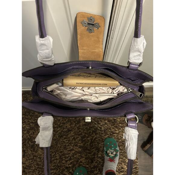 Patricia Nash Womens Rosina Medium Satchel Bag NWT! Purple - Picture 2 of 6